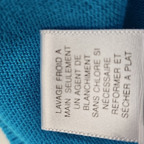 Late 90s Susan Bristol Cardigan, Malibu Blue w Beaded Bee Design, Sz L, NEW - Picture 9 of 13